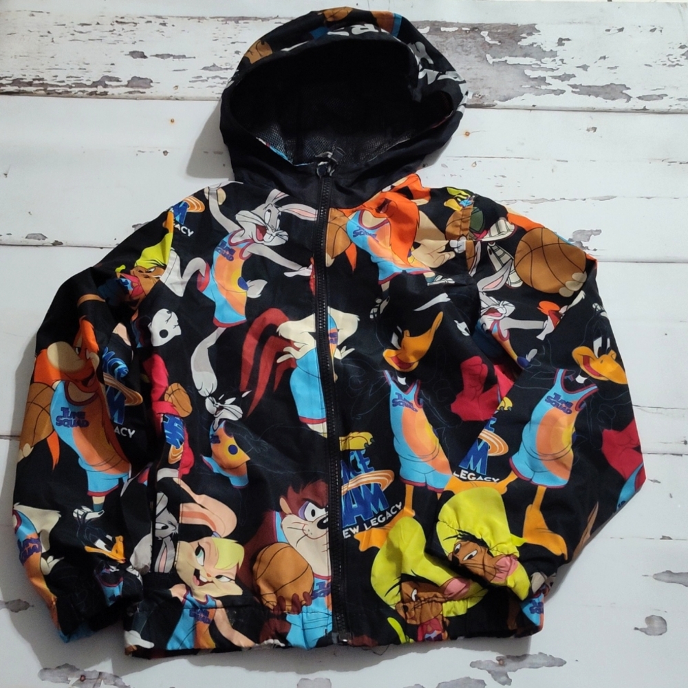Members only space jam a new legacy bomber jacket sz7 looney tunes bugs bunny